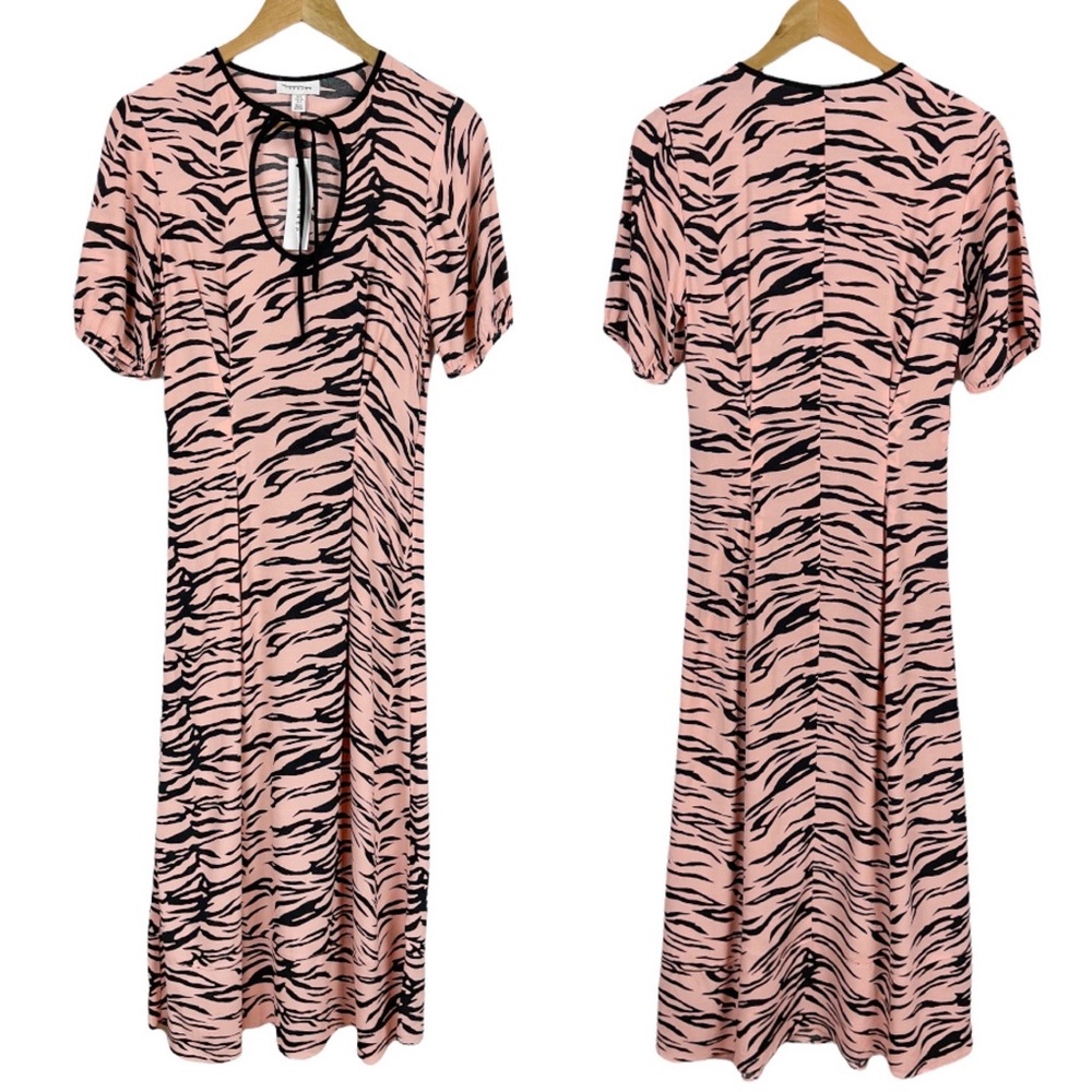 Topshop Pink Zebra Print Dress Size 4
